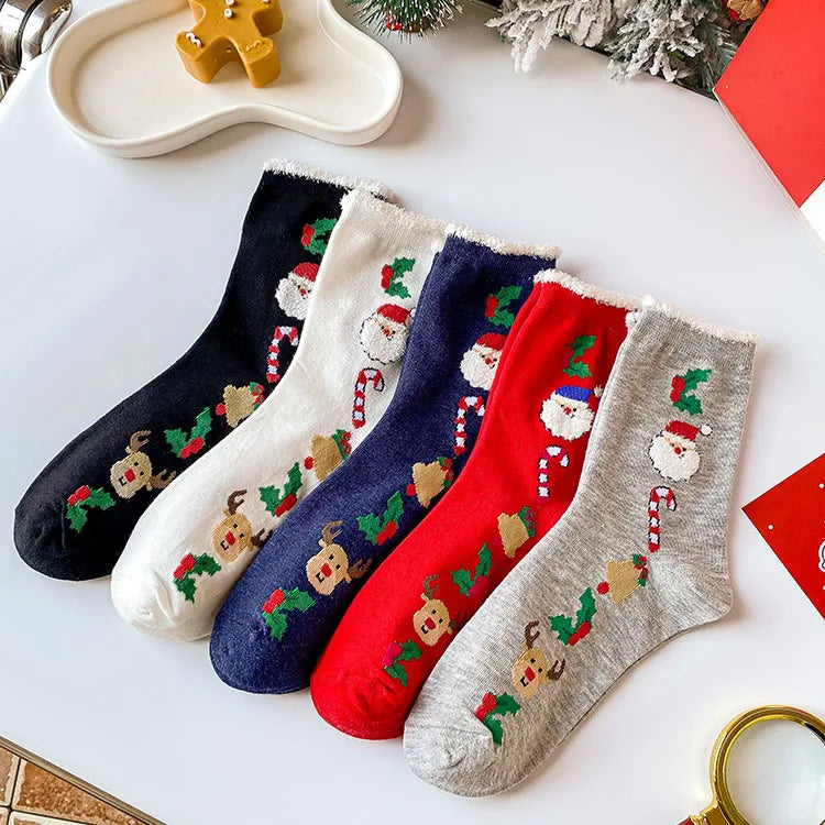 New Woman Girl Cute Kawaii Cartoon Animal Funny Santa Claus Snowman Christmas Socks Xmas Fall Gift